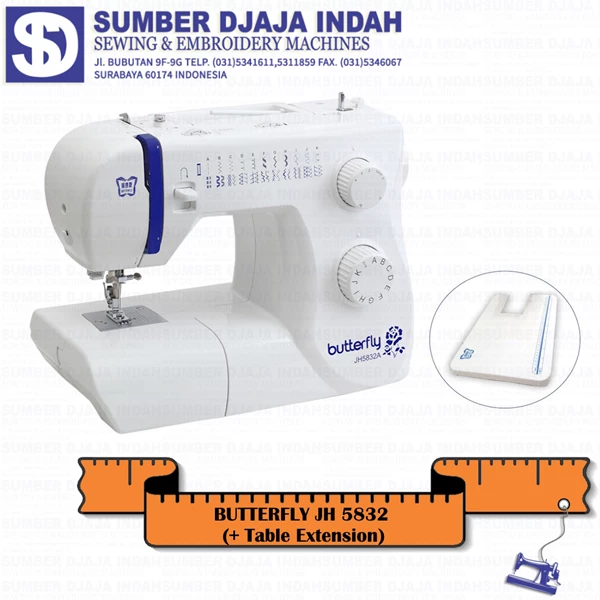 Portable Sewing Machine Butterfly JH5832A (+ Table Extension)